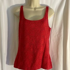 Coral/ Pink Textured Tank Top, Size Medium, White House Black Market